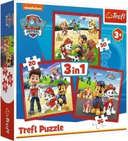 Puzzle Tlapková patrola Veselí pejsci 3v1
