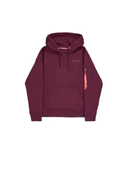 ALPHA INDUSTRIES Sveter 'Backprint'  tmavočervená / čierna