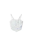 Bershka Top  nebesky modrá / biela