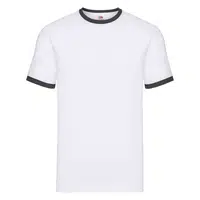 White T-shirt Ringer Fruit of the Loom
