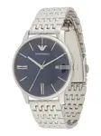 Emporio Armani Analógové hodinky  tmavomodrá / strieborná