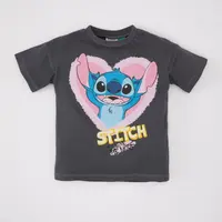 DEFACTO Baby Girl Disney Lilo & Stitch Crew Neck Short Sleeve T-Shirt