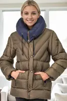 Z6683 DEWBERRY WOMEN'S COAT-KHAKI-1