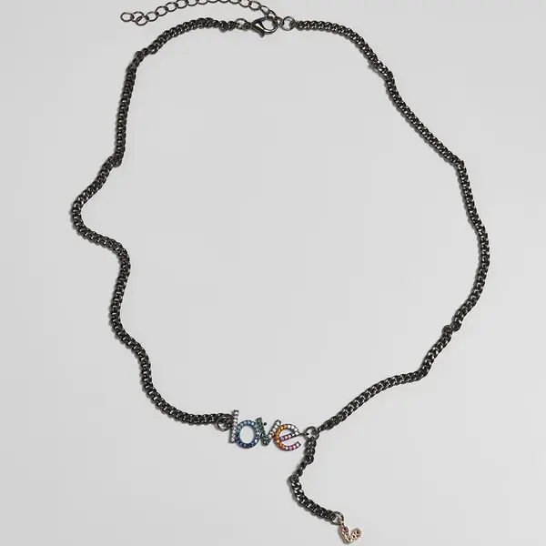 Náhrdelník Love gunmetal