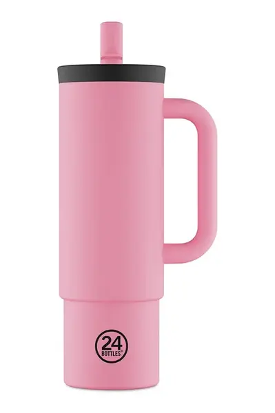 Termo hrnček 24bottles Straw 800ml Flamingo
