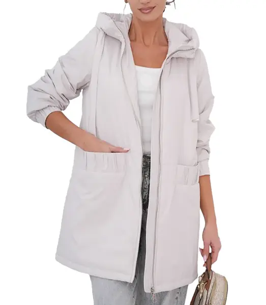 Women's spring oversize coat with hood and pockets Emilia