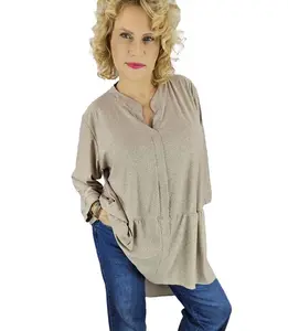 Pri Elegant oversize Brocade tunic shirt with longer back NEVADA