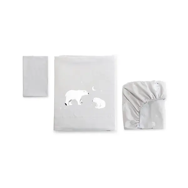 Bonjourbébé 3-dílná bavlněná sada do kolébky 80x50cm Polaris Grey