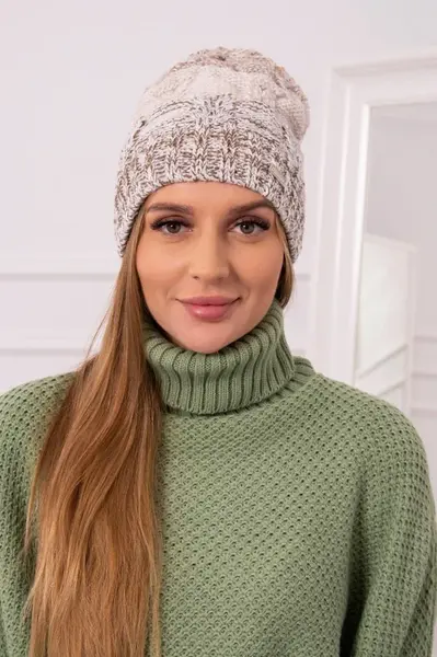Kesi Fleecová čepice Dolores K303 hnědá+světle béžová+tmavě béžová