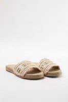 Trendyol Beige Hand Knitted Sequined Women's Slippers