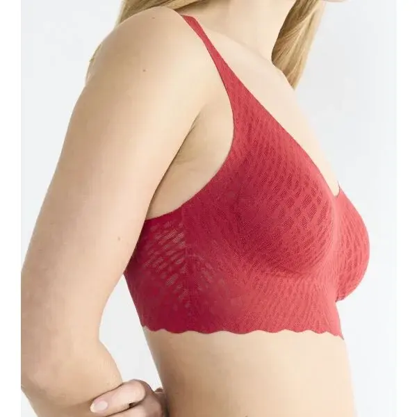 SLOGGI ZERO FEEL BLISS FESTIVE BRALETTE Dámská braletka, červená, velikost