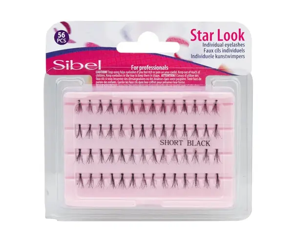 Umělé trsové řasy Sibel Star Look Individual Eyelashes - velikost S, 56 ks (0002693)