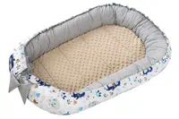 Medi Partners Baby cocoon/nest – Animals in the forest + beige minky