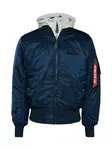 ALPHA INDUSTRIES Prechodná bunda 'MA-1 D-Tec'  tmavomodrá / svetlosivá / červená / čierna