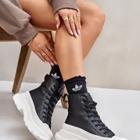 BIG STAR SHOES Kožené Zateplené Tenisky Na Masivní Platformě Big Star