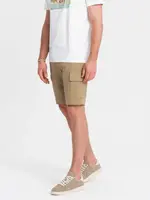 Ombre One color men's shorts with cargo pockets - sand