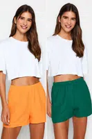 Trendyol Orange-Very Colorful 2-Pack Woven Shorts