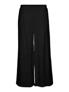 VERO MODA Plisované nohavice  čierna