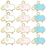 30Pcs 3 Colors Alloy Enamel Pendants