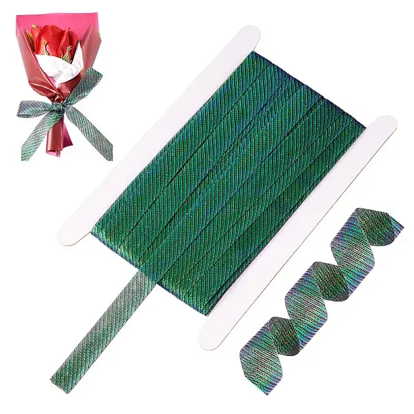 20 Yards Sparkle Metallic Polyester Twill Ribbons