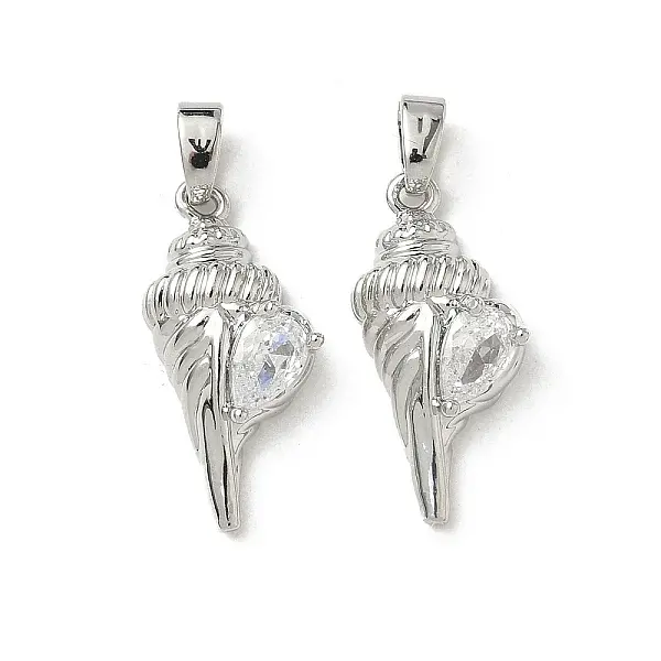 Brass Micro Pave Cubic Zirconia Pendants