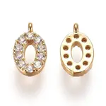 Brass Micro Pave Clear Cubic Zirconia Charms