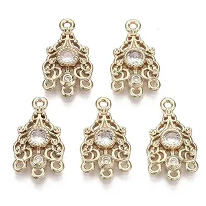 Brass Micro Pave Cubic Zirconia Chandelier Component Links