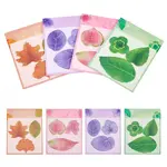 16Pcs 4 Colors Leaf Paper Memo Pad Sticky Notes
