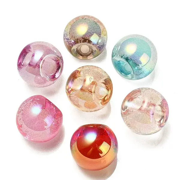 UV Plating Rainbow Iridescent Acrylic Beads