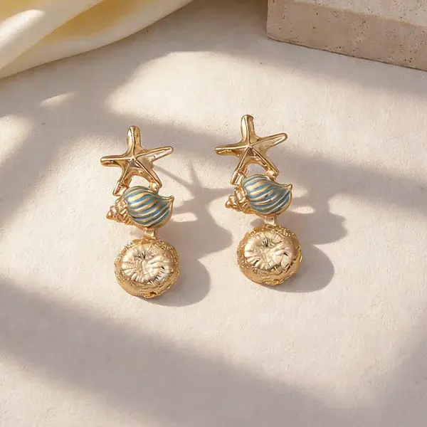 Alloy Enamel Stud Earrings