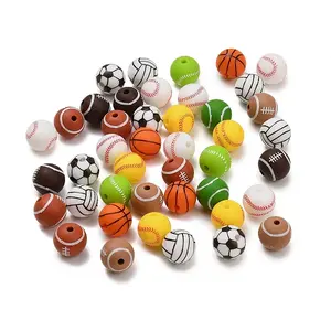 Sports Theme Food Grade Eco-Friendly Silicone Beads