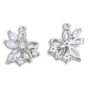 Brass Pave Clear Cubic Zirconia Pendants
