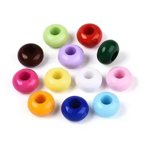 Opaque Acrylic European Large Hole Beads