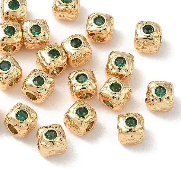 SHEGRACE Brass Cubic Zirconia Beads