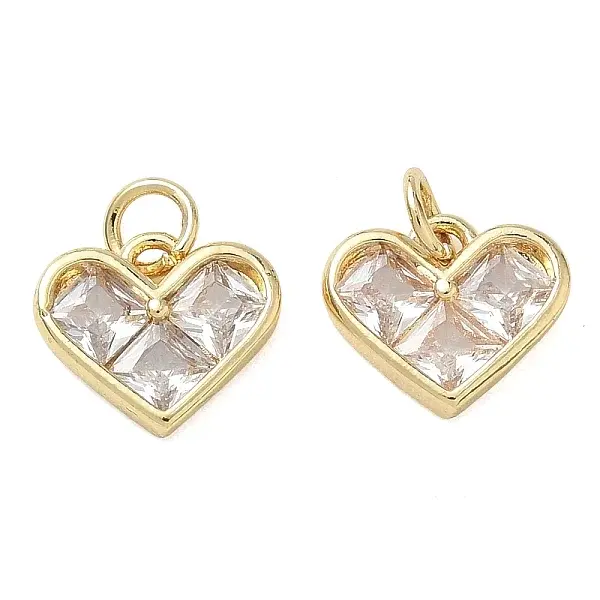 Brass Micro Pave Clear Cubic Zirconia Pendants
