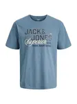 JACK & JONES Tričko  námornícka modrá / opálová / biela