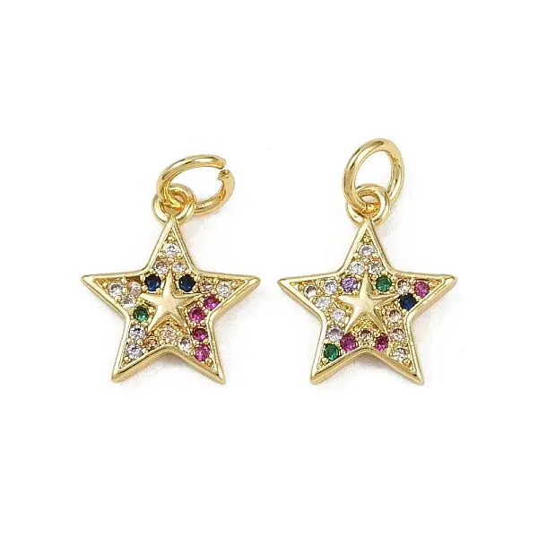 Brass Micro Pave Cubic Zirconia Pendants