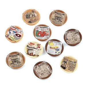 Food Newspaper Theme Resin Cabochons