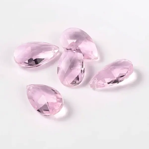 Faceted Teardrop Glass Pendants