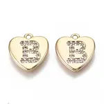 Brass Micro Pave Clear Cubic Zirconia Charms