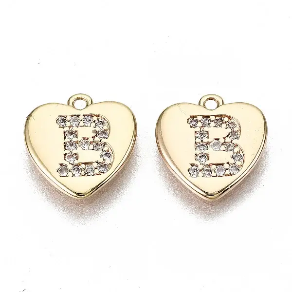 Brass Micro Pave Clear Cubic Zirconia Charms
