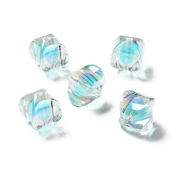 Two Tone UV Plating Rainbow Iridescent Acrylic Beads