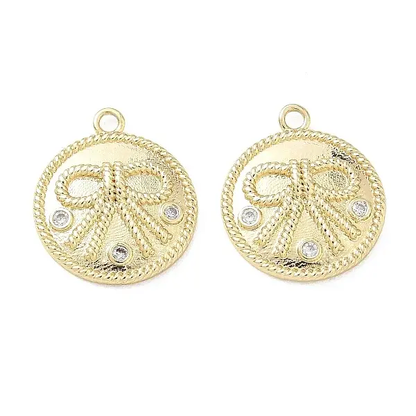Brass Micro Pave Clear Cubic Zirconia Pendants