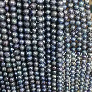Potato Electroplated Natural Cultured Freshwater Pearl Beads Strands