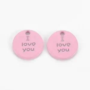 Spray Painted Alloy Charms for Valentine's Day