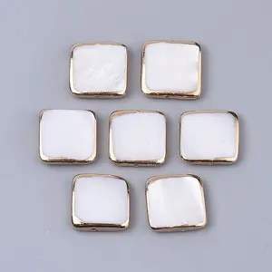 Edge Golden Plated Freshwater Shell Beads