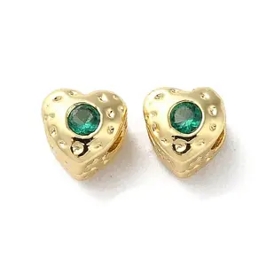 Valentine's Day Brass Micro Pave Cubic Zirconia Beads