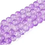 Baking Paint Crackle Glass Beads Strands