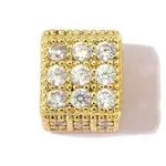 Brass Clear Cubic Zirconia Beads