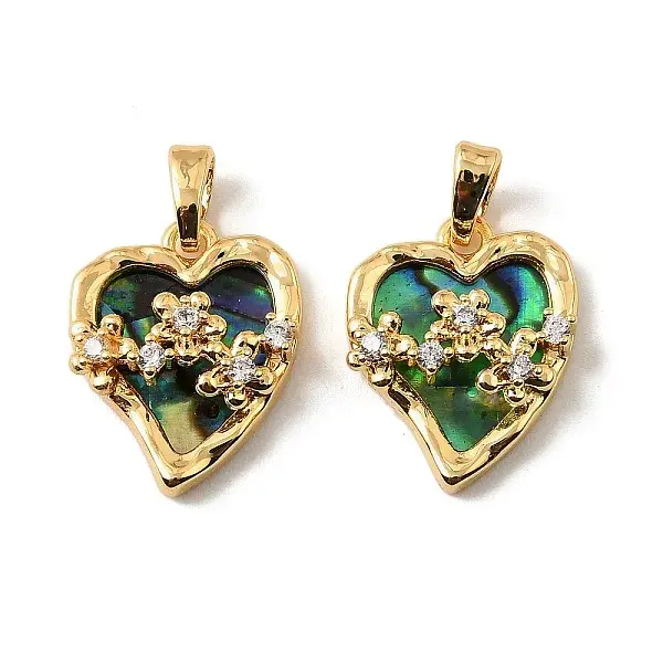 Brass Micro Pave Clear Cubic Zirconia Pendants